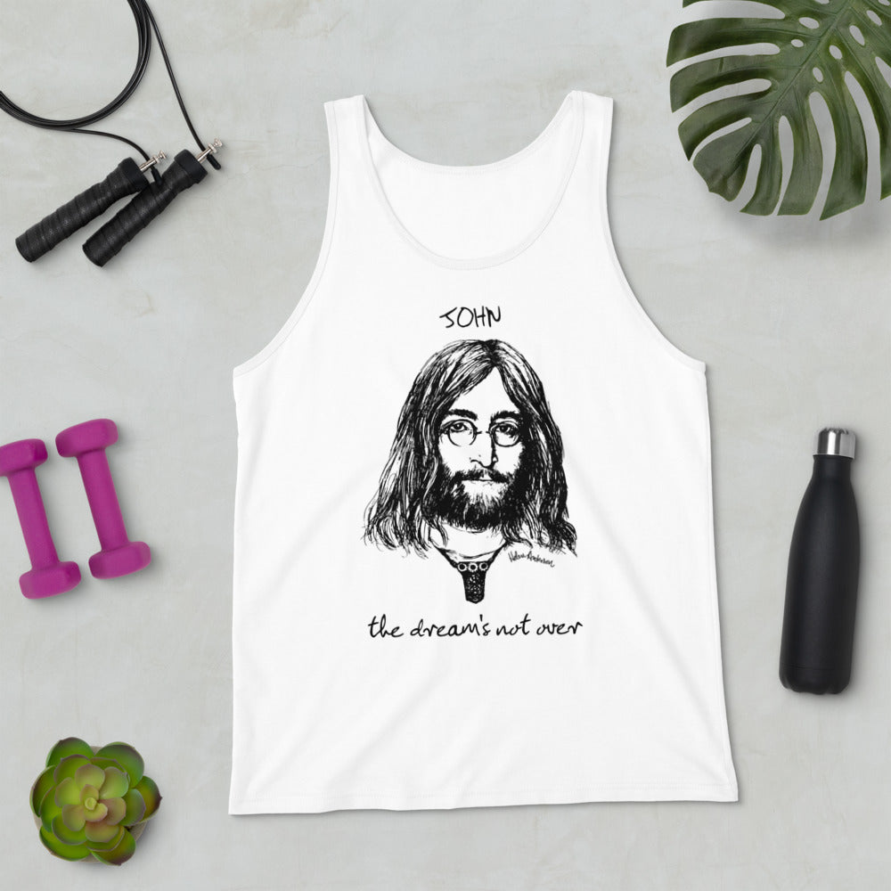 THE DREAM'S NOT OVER Unisex Tank Top: black or white