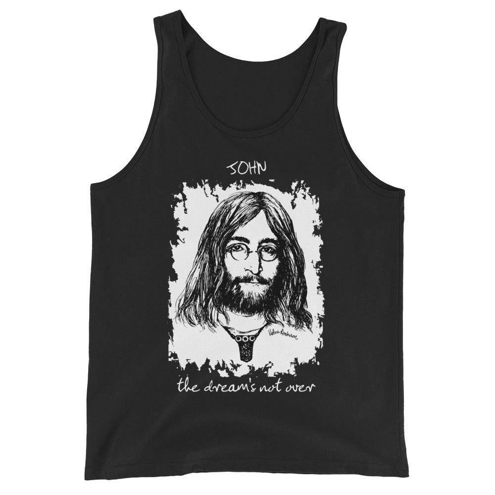 THE DREAM'S NOT OVER Unisex Tank Top: black or white