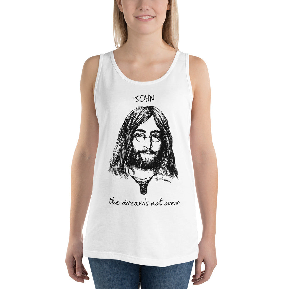 THE DREAM'S NOT OVER Unisex Tank Top: black or white