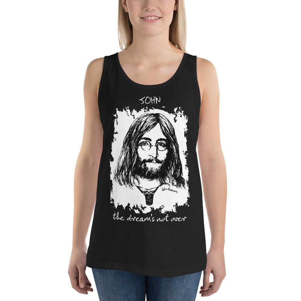 THE DREAM'S NOT OVER Unisex Tank Top: black or white