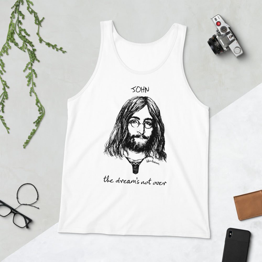 THE DREAM'S NOT OVER Unisex Tank Top: black or white