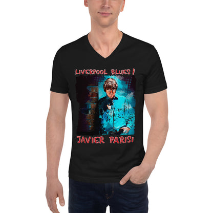 JAVIER PARISI: BOLD STREET BLUES Unisex V-Neck T-Shirt