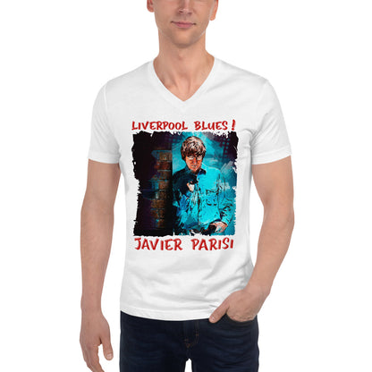 JAVIER PARISI: BOLD STREET BLUES Unisex V-Neck T-Shirt