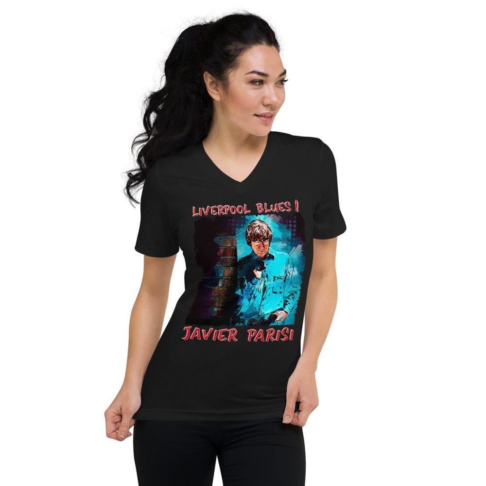 JAVIER PARISI: BOLD STREET BLUES Unisex V-Neck T-Shirt