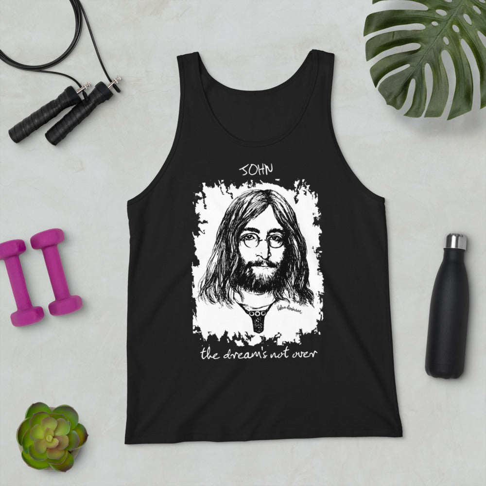 THE DREAM'S NOT OVER Unisex Tank Top: black or white